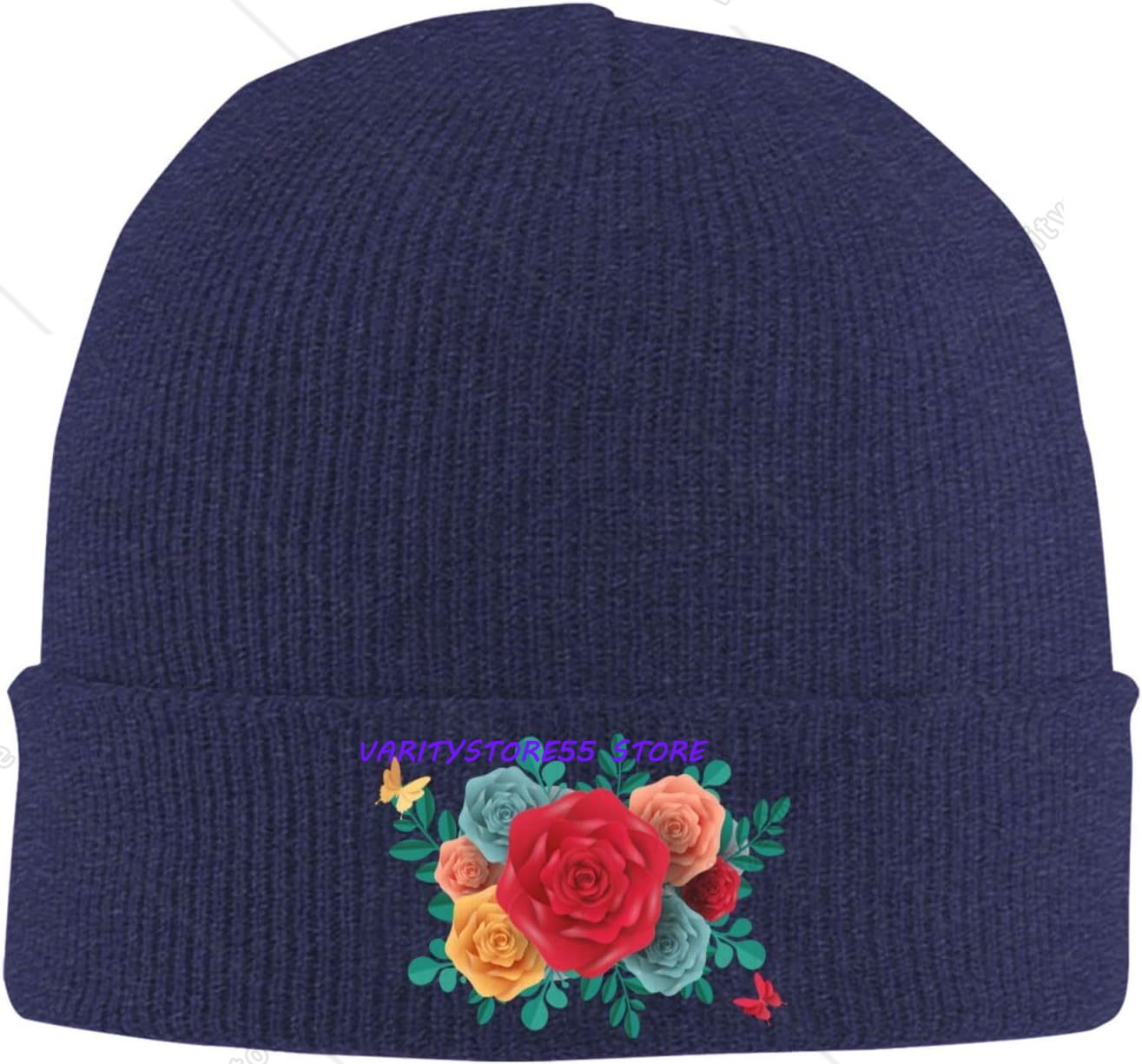Colorful Roses Beanie for Men  - Beanie Cuffed Knit ulasan dan harga