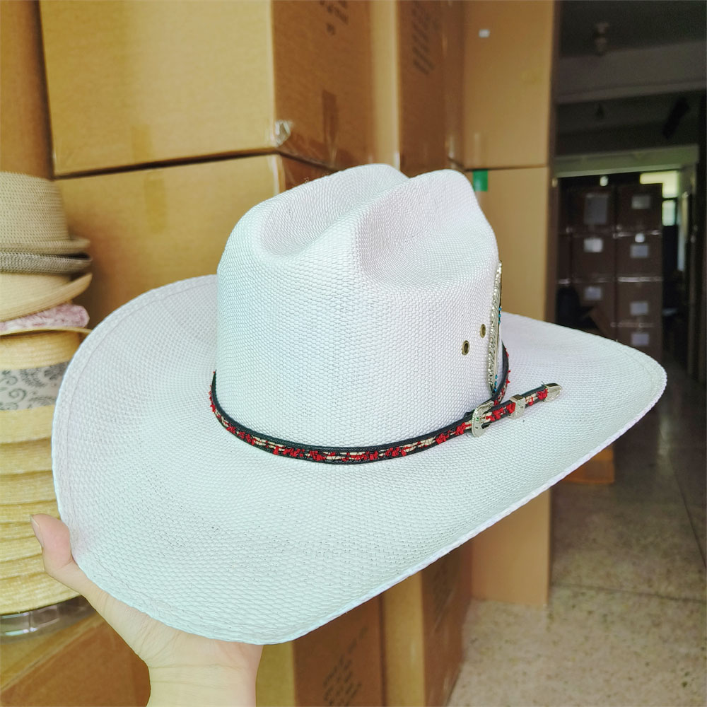 Men Stiff Straw Cowboy hat wom - Cowboy Hat Straw ulasan dan harga
