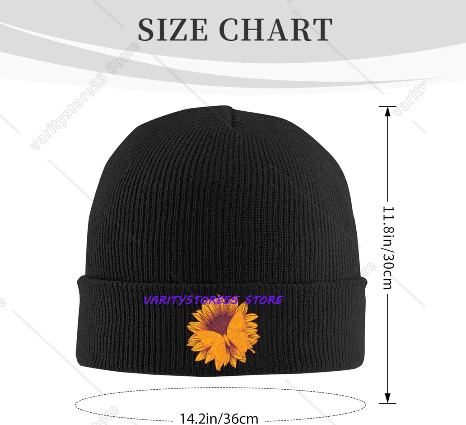 Sunflower Butterfly Knit Beani - Beanie Cuffed Knit ulasan dan harga