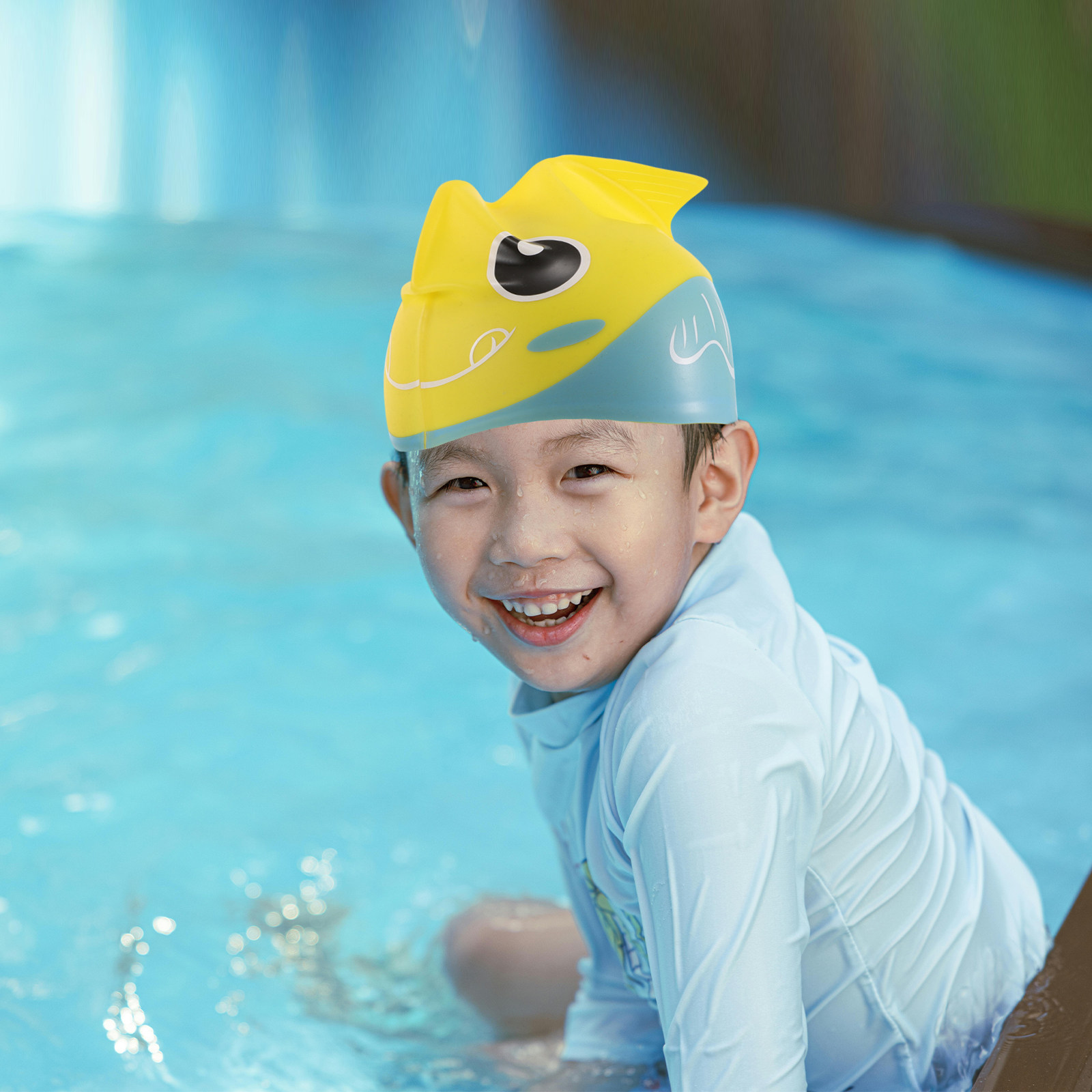 Silicone Swim Cap Cartoon Fish - Swim Hat Silicone ulasan dan harga