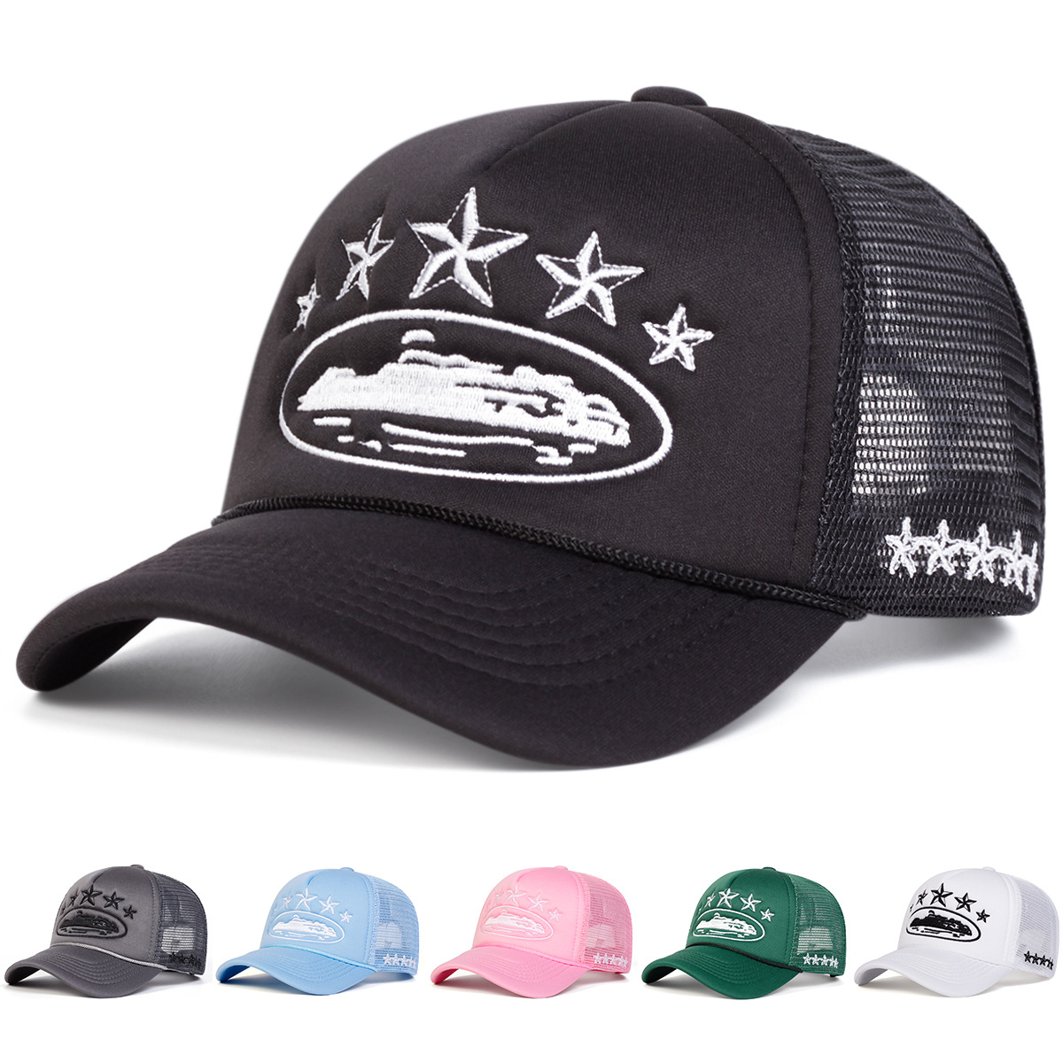 New Unisex Print Baseball Hats - Trucker Cap Mesh ulasan dan harga