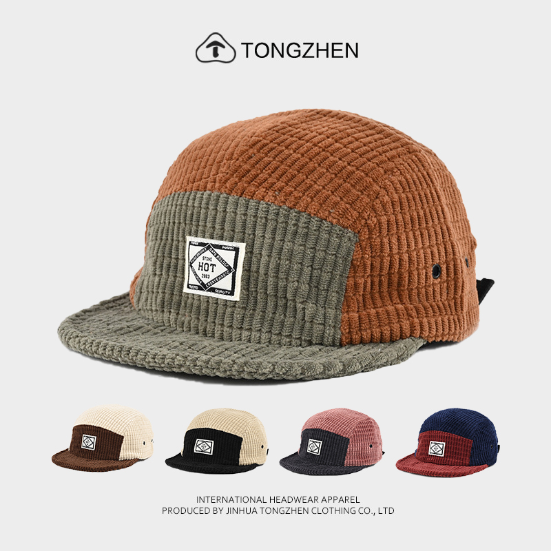Color Block Patchwork Corduroy - Corduroy Cap 5 Panel ulasan dan harga