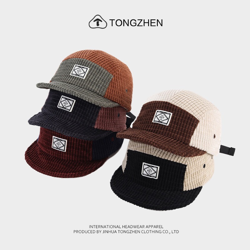 Color Block Patchwork Corduroy - Corduroy Cap 5 Panel ulasan dan harga