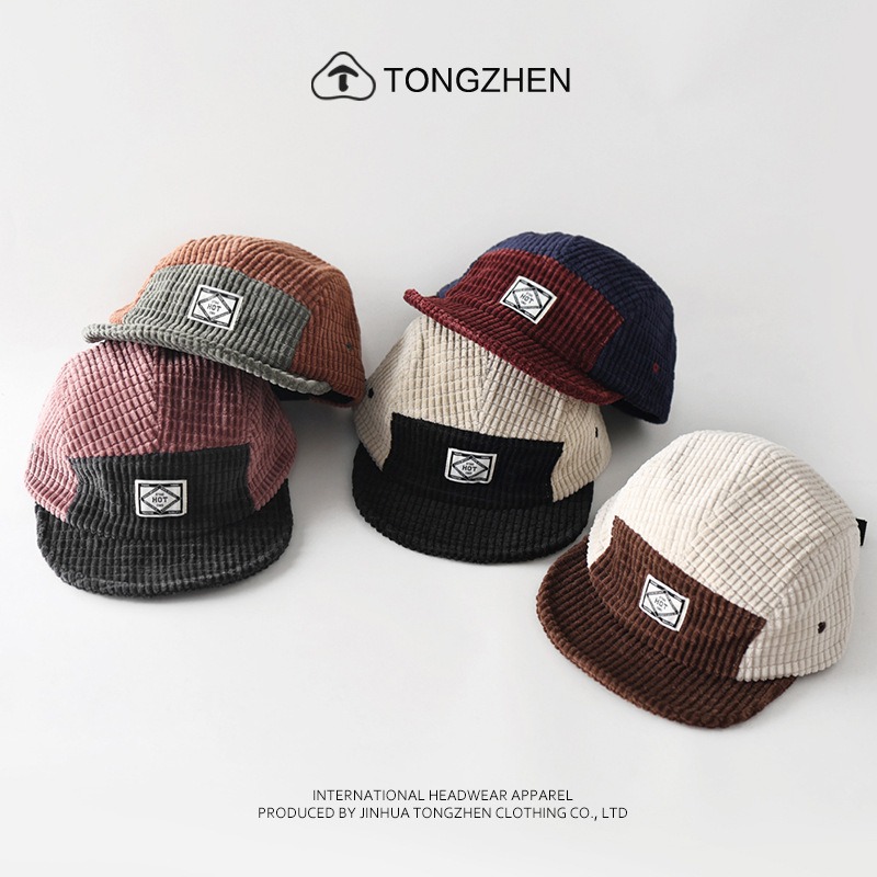 Color Block Patchwork Corduroy - Corduroy Cap 5 Panel ulasan dan harga